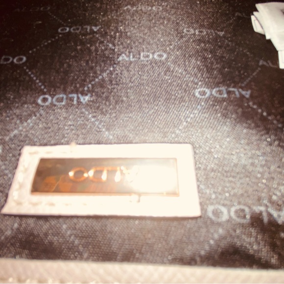 Aldo ANNIEBROOK Cream, tan and Snake Print Shoulder Bag. Elegant accent bow. - Picture 11 of 15